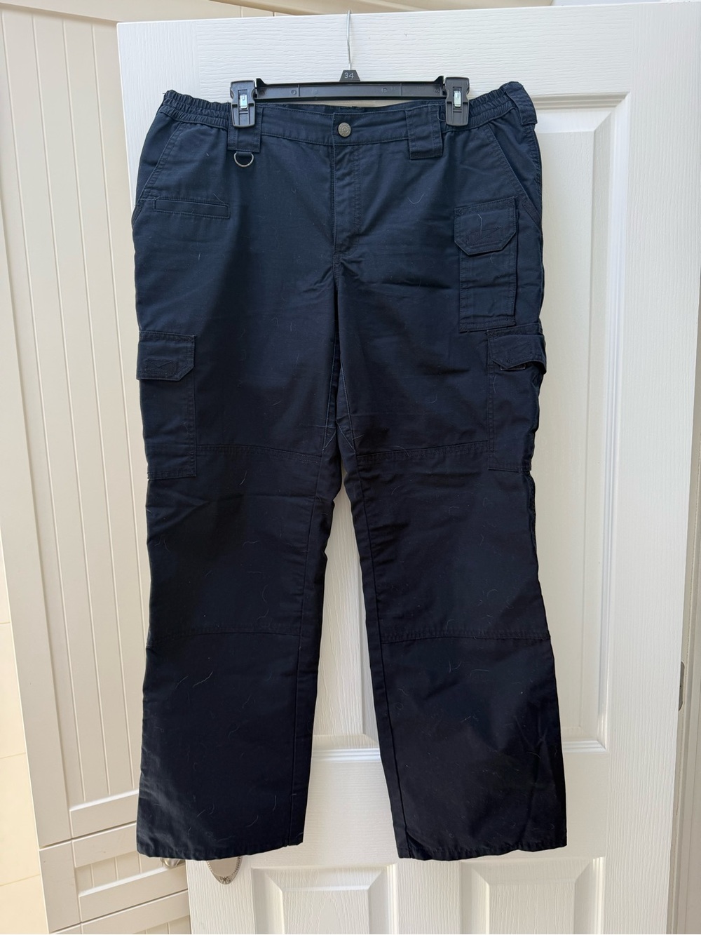 Navy Cargo Pants - Elastic Waist
